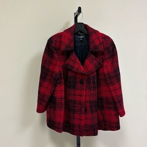 Plus size Talbots red/black outerwear coat